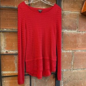 Lucky Brand Red Knit Top